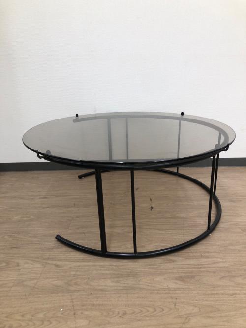 HUKLA (フクラ) ローテーブル ブラック ガラス天板