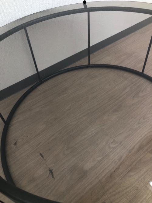 HUKLA (フクラ) ローテーブル ブラック ガラス天板