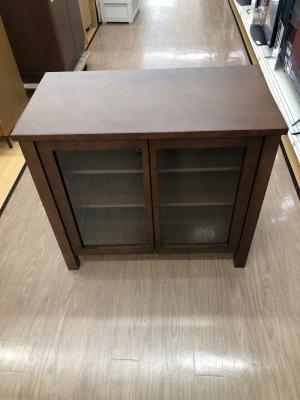 無印良品 (ムジルシリョウヒン) キャビネット ブラウン 213 2枚扉 ウォールナット材 幅80cm