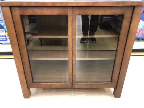 無印良品 (ムジルシリョウヒン) キャビネット ブラウン 213 2枚扉 ウォールナット材 幅80cm