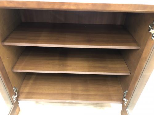 無印良品 (ムジルシリョウヒン) キャビネット ブラウン 213 2枚扉 ウォールナット材 幅80cm