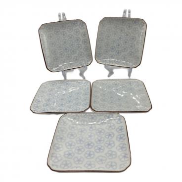 新品✾深川製磁 かぶと唐草 小付 角切小鉢　5枚　木箱【廃盤レア】 刃道 銀三シリーズ 切付牛刀 漆 木地呂塗 桜八角柄 HADO