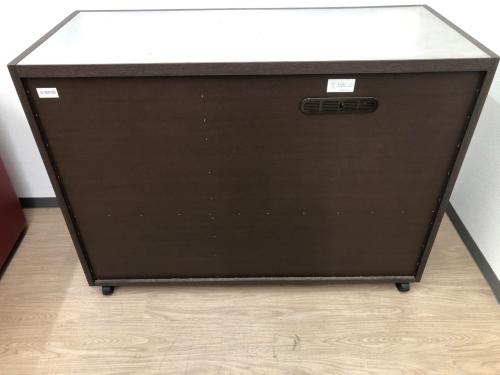 キッチンカウンター ダークブラウン×シルバー　 ステンレストップ