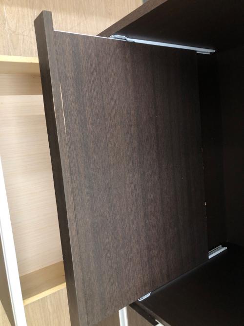 キッチンカウンター ダークブラウン×シルバー　 ステンレストップ