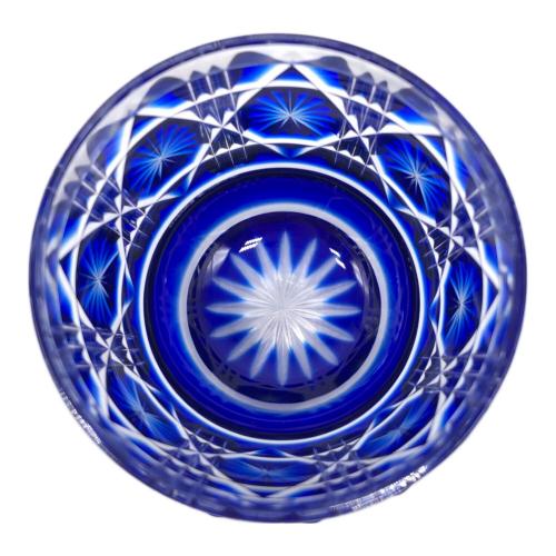 薩摩びーどろ工芸 (サツマビードロコウゲイ) 薩摩切子 猪口(瑠璃) 001107