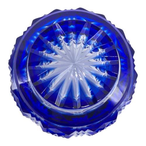 薩摩びーどろ工芸 (サツマビードロコウゲイ) 薩摩切子 猪口(瑠璃) 001107