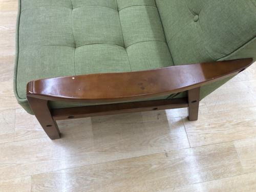 2人掛けソファー ブラウン×グリーン