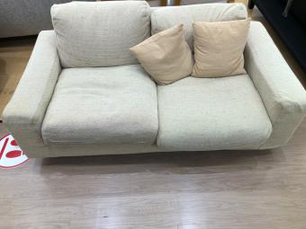 無印良品 (ムジルシリョウヒン) 2人掛けソファー ライトグレー 　 ファブリック フェザーポケットコイル