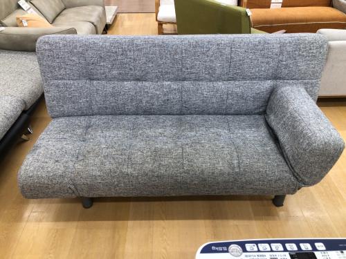 ソファーベッド グレー 座面シミ複数