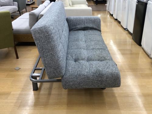 ソファーベッド グレー 座面シミ複数