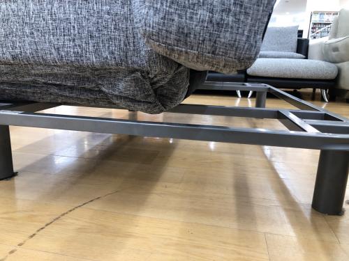 ソファーベッド グレー 座面シミ複数