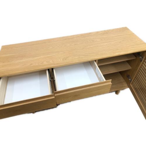 UNICO (ウニコ) キャビネット ナチュラル 345 扉・引き出し付き SOLK