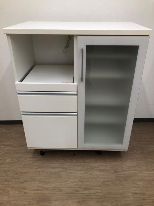 ニトリ 1枚扉キッチンカウンター ホワイト 引き出し付