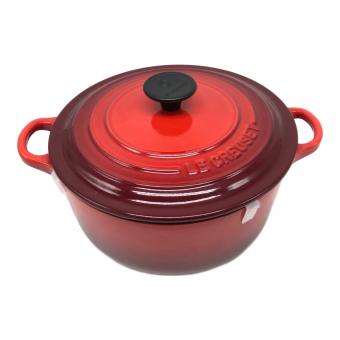 LE CREUSET (ルクルーゼ) ホーロー両手鍋 レッド 20cm/2.4L ココットロンド