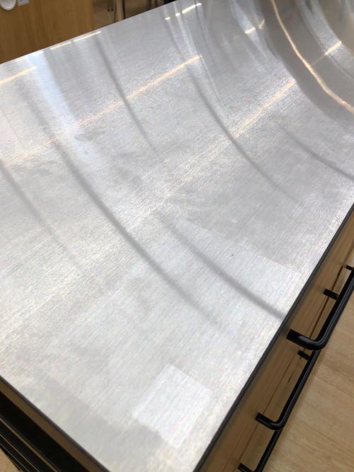 ニトリ キッチンカウンター ナチュラル×シルバー引き出し付 ステンレス天板