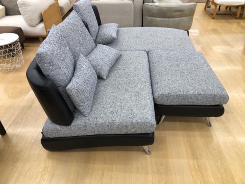 カウチソファー グレー 81 3人掛け ファブリック