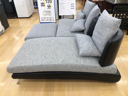 カウチソファー グレー 81 3人掛け ファブリック