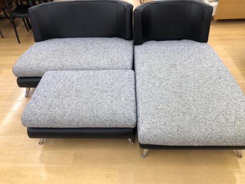 カウチソファー グレー 81 3人掛け ファブリック