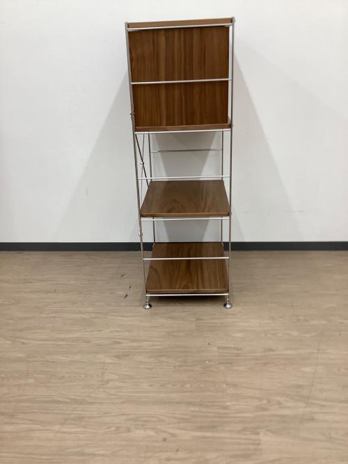 無印良品 (ムジルシリョウヒン) ユニットシェルフ ブラウン×シルバー 80 3段 引き出し2段付