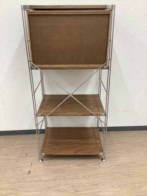 無印良品 (ムジルシリョウヒン) ユニットシェルフ ブラウン×シルバー 80 3段 引き出し2段付