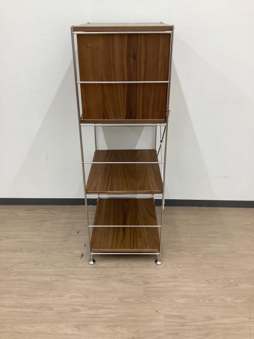 無印良品 (ムジルシリョウヒン) ユニットシェルフ ブラウン×シルバー 80 3段 引き出し2段付