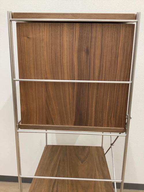 無印良品 (ムジルシリョウヒン) ユニットシェルフ ブラウン×シルバー 80 3段 引き出し2段付