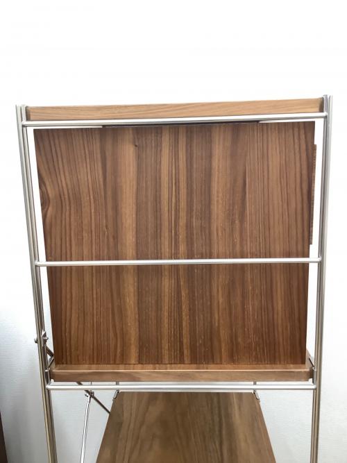 無印良品 (ムジルシリョウヒン) ユニットシェルフ ブラウン×シルバー 80 3段 引き出し2段付