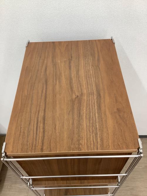 無印良品 (ムジルシリョウヒン) ユニットシェルフ ブラウン×シルバー 80 3段 引き出し2段付