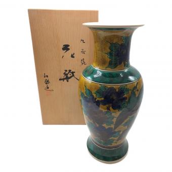 九谷焼 (クタニヤキ) 色九谷花瓶 石盛造
