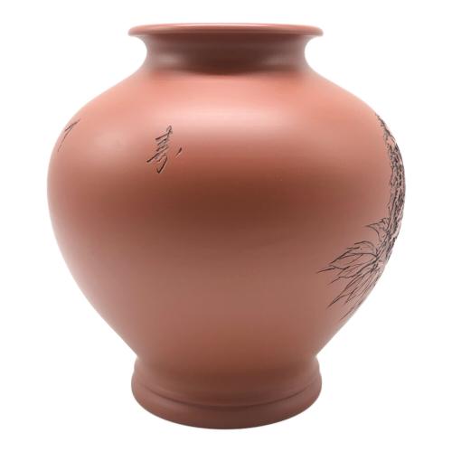 常滑焼 (トコナメヤキ) 花瓶 朱泥 陶元しるす