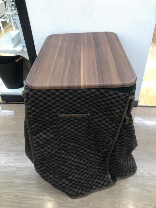 一人用こたつデスクセット ブラウン×グレー 石英菅ヒーター