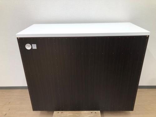 3枚扉キッチンカウンター ダークブラウン ニトリ