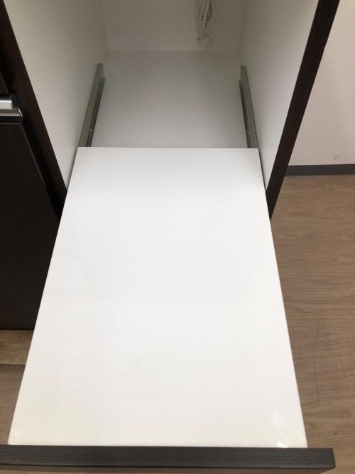 3枚扉キッチンカウンター ダークブラウン ニトリ