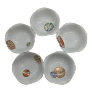 深川製磁 (フカガワセイジ) 小皿揃え 寿赤絵