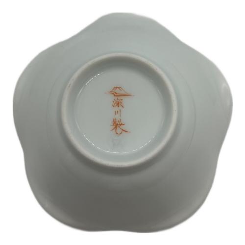 深川製磁 (フカガワセイジ) 小皿揃え 寿赤絵