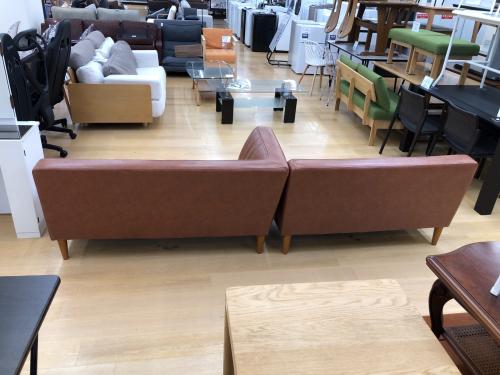 コーナーソファー ブラウン 111 2点セット 合皮 JAM