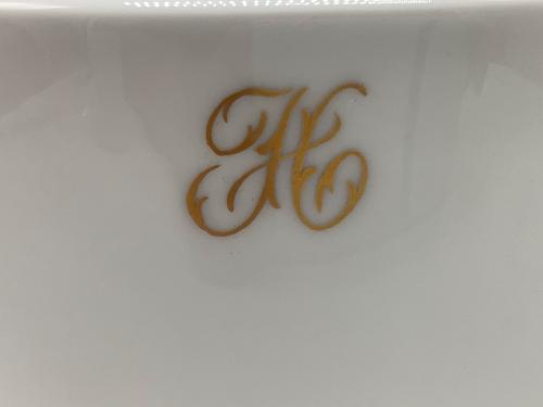 大倉陶園 (オオクラトウエン) ティーポット リムシェープ イニシャル入 ゴールドライン