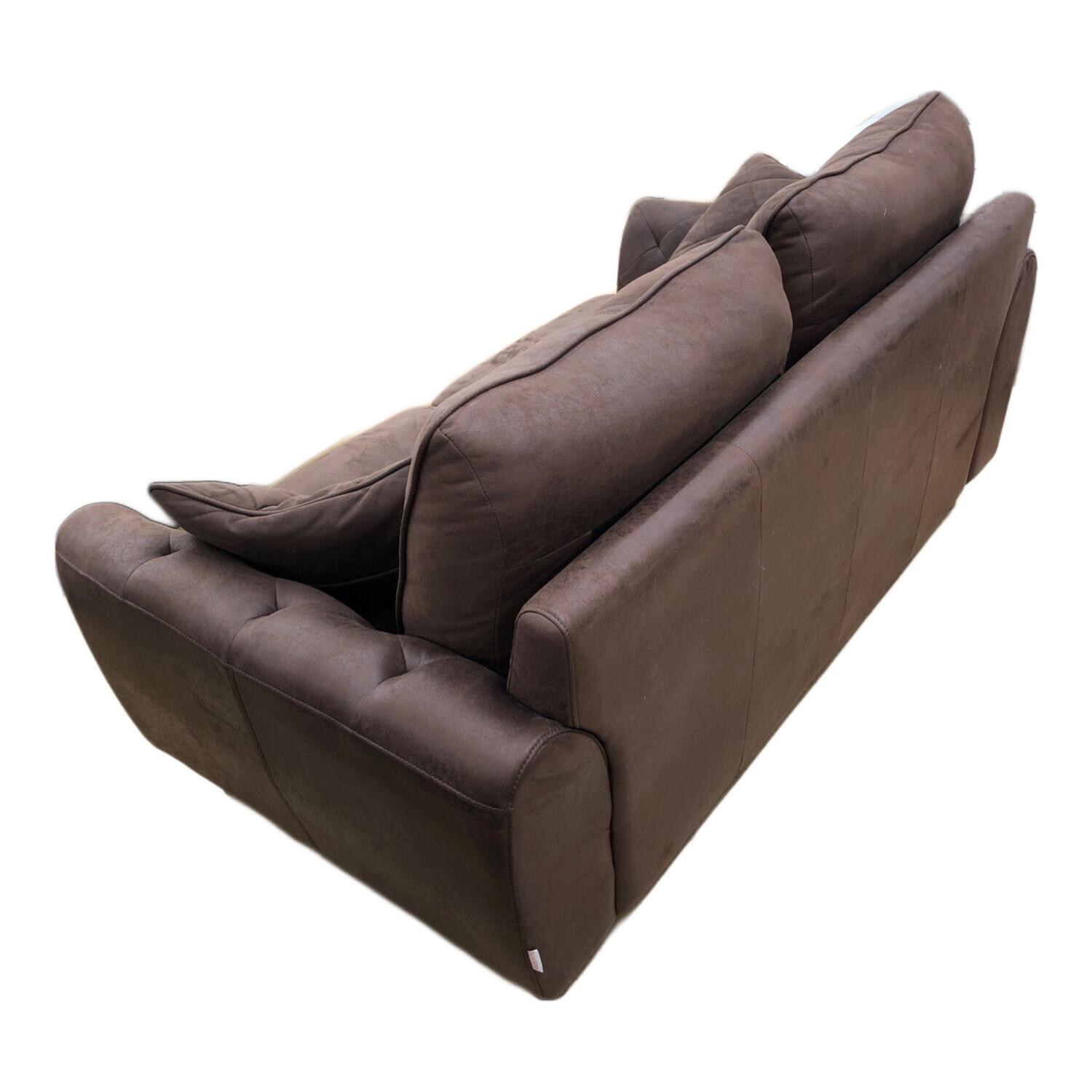 在庫処分#714 2人掛けソファ　ブラウン　レザー風 2人掛けソファー ブラウン クッション付 レザーテックス