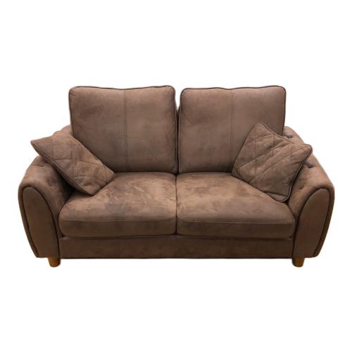 2人掛けソファー ブラウン  クッション付 レザーテックス