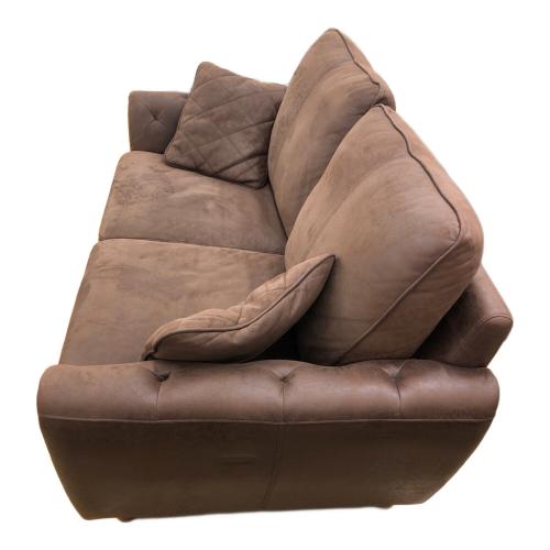 2人掛けソファー ブラウン  クッション付 レザーテックス