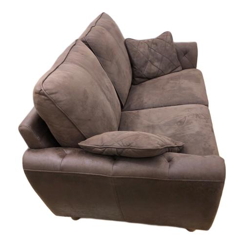 2人掛けソファー ブラウン  クッション付 レザーテックス