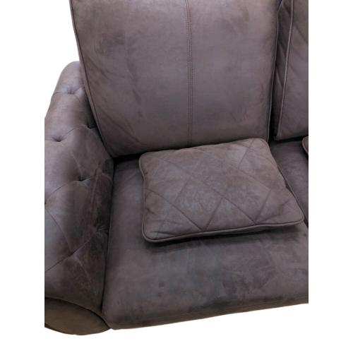 2人掛けソファー ブラウン  クッション付 レザーテックス