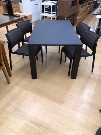 arflex (アルフレックス) ダイニング5点セット ブラウン×ブラック  チェア：NU SLIM テーブル：aurora