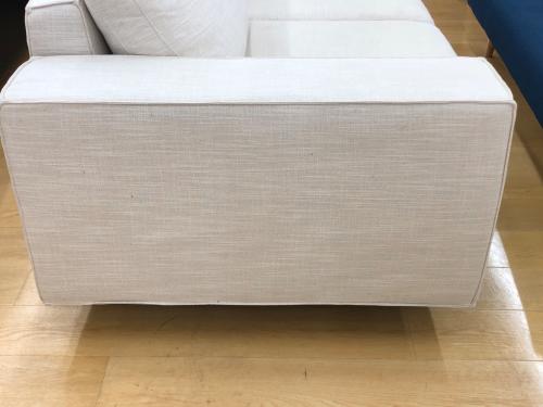 ACTUS (アクタス) 2人掛けソファー ホワイト  オットマン付 ファブリック