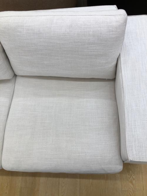 ACTUS (アクタス) 2人掛けソファー ホワイト  オットマン付 ファブリック