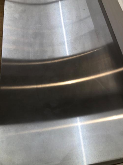 ステンレス天板キッチンカウンター ホワイト×シルバー  1枚扉 2段