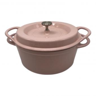 VERMICULAR (バーミキュラ)オーブンポットラウンド 22cm　ピンク ヨゴレ・サビ有