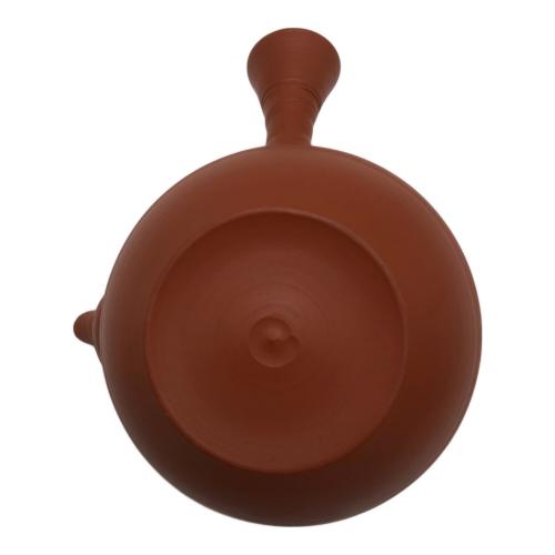 常滑焼 (トコナメヤキ) 急須 六歌仙彫付横手朱泥急須 村越風月 作 箱・ウコン布・陶歴付