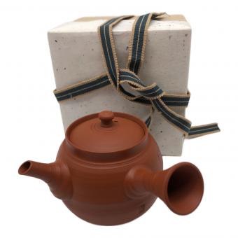 常滑焼 (トコナメヤキ) 急須 六歌仙彫付朱泥横手急須 村越風月 作