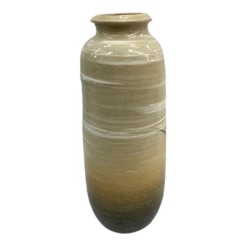 露光窯 花瓶 彫彩菊画花入